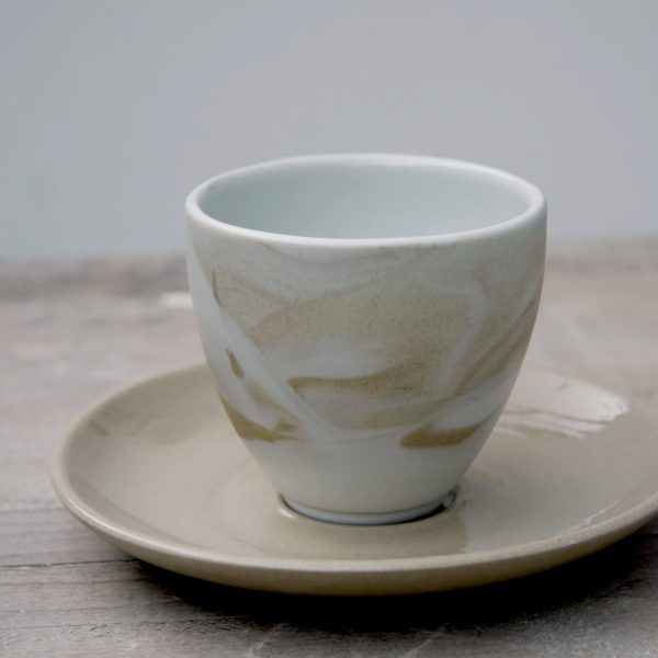 Lungo Saucer - White/Brown/Marbled - Image 6