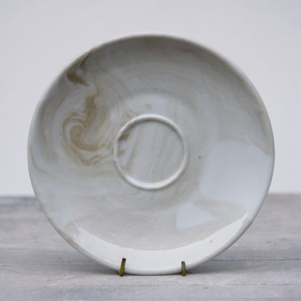 Lungo Saucer - White/Brown/Marbled - Image 2