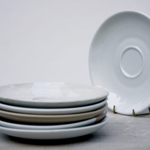 Lungo Saucer - White/Brown/Marbled - Image 5