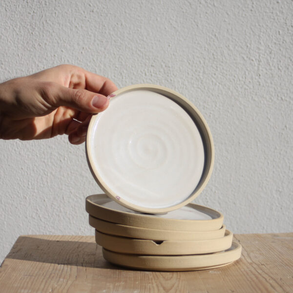 Upcycled Desert Plate with Pink luster
